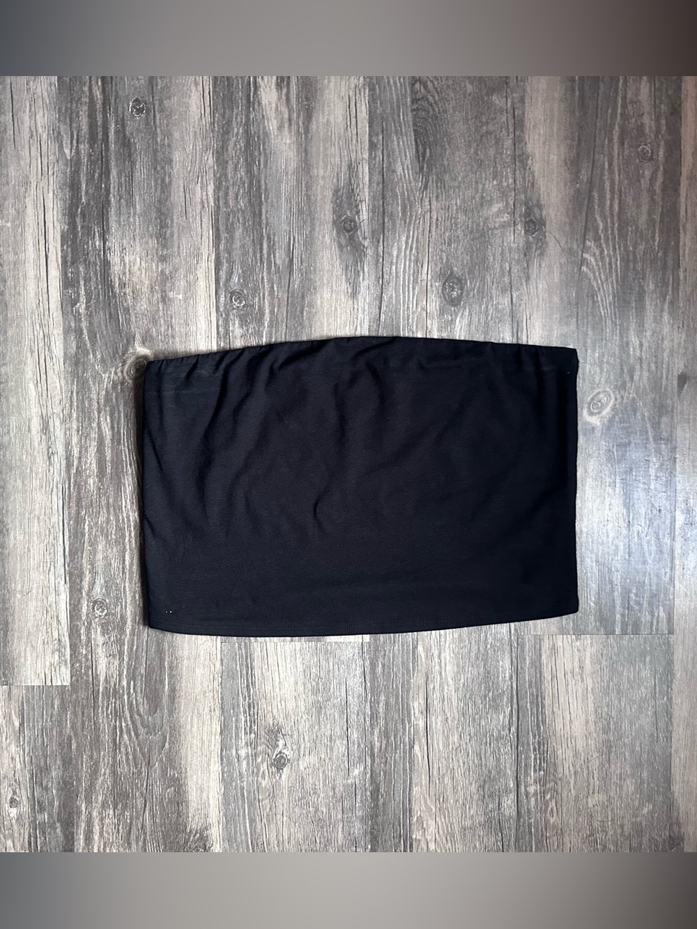 No Boundaries Black Strapless Tube Size Large Crop Top